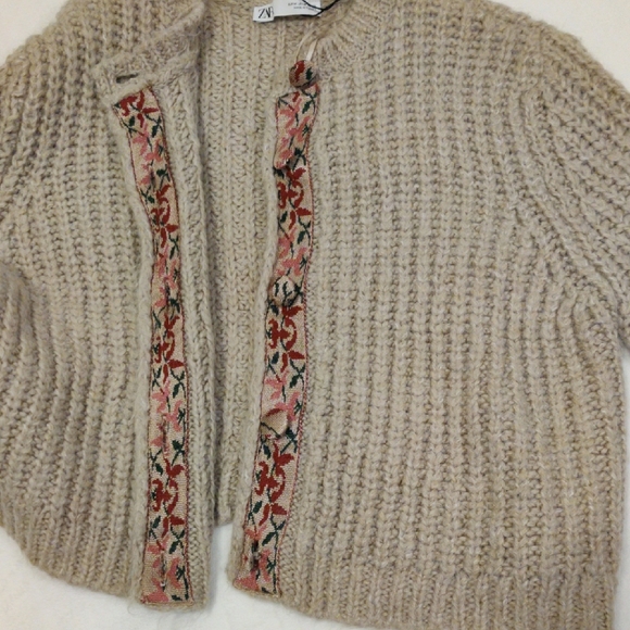 Zara Beige Knit Cardigan - Picture 8 of 14